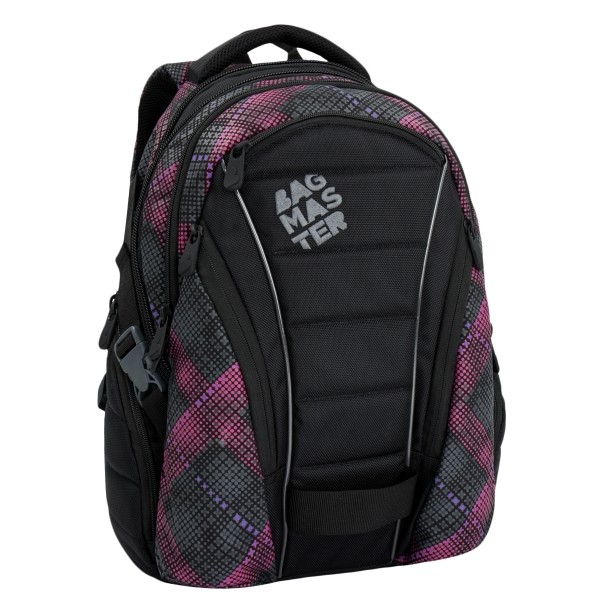 Bagmaster diák hátizsák BAG 6 E BLACK/PINK/VIOLET